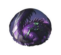 Cuffie da a di lusso per donna, cuffia da a impermeabile extra large, doppia cuffia da bagno, cuffia elastica riutilizzabile, cuffia da bagno Purple Dragon Purple Moon, cuffia da bagno per capelli d