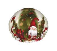 Cuffie da a Merry Christmas per donna, cuffie da a riutilizzabili e impermeabili, grandi cuffie da bagno elastiche, doppie cuffie da bagno per capelli, progettate per tutte le lunghezze di