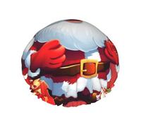 Cuffie da a per donne con regali di Natale di Babbo Natale, cuffie da a riutilizzabili e impermeabili, grandi cuffie da bagno elastiche, doppie cuffie da bagno per capelli, progettate per