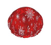 Cuffie da a rosse natalizie con fiocchi di neve per le donne, cuffie per capelli da a riutilizzabili impermeabili Cuffia da bagno per turbante Cuffia da a per ragazze