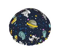 Cuffie da a Space Astronaut Planet Rocket Ship Star Cuffia da bagno per donna Cuffia da a a doppio strato impermeabile e regolabile