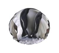 Cuffie da a Young Penguins With Snow per donna, cuffia da a impermeabile riutilizzabile, grandi cuffie da bagno elastiche, doppie cuffie da bagno progettate per tutte le lunghezze di capel