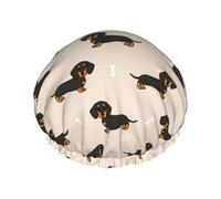 Cuffie da bagno impermeabili Cuffie da a riutilizzabili in plastica compatibili con il profumo cosmetico moderno Lady Girly Rossetto nero, Cappello da bagno per capelli con fascia elastica per sa