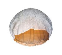Cuffie da bagno riutilizzabili per donna Capelli lunghi Bellissime onde dell'oceano Cappello da a impermeabile a doppio strato stampato