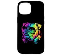 Cuffie da DJ con bulldog inglese, stile retrò, per amanti dei cani Custodia per iPhone 15