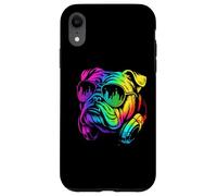 Cuffie da DJ con bulldog inglese, stile retrò, per amanti dei cani Custodia per iPhone XR