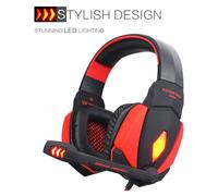 Cuffie da gaming cablate - RNCYN - G4000 - Rosse - USB + 3,5mm - Luci LED - Driver 50mm - Microfono con cancellazione del rumore