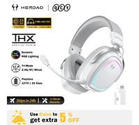 Cuffie da Gaming Wireless Heroad GT2 di QCY con Audio Spaziale THX+7.1.4, RGB Tri-modalità, 3 Microfoni ENC, Cuffie Over-Ear per PC e Gamer