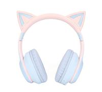 Cuffie da Gioco Bluetooth Cat Ear Cuffie Pieghevoli Wireless con Luce a LED (Blu)