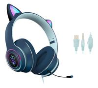 Cuffie da gioco Bluetooth con orecchie da gatto, design ergonomico pieghevole, altoparlanti da 40 mm per un suono Hi-Fi coinvolgente, microfono