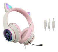 Cuffie da gioco Bluetooth con orecchie da gatto, design ergonomico pieghevole, altoparlanti da 40 mm per un suono Hi-Fi coinvolgente, microfono