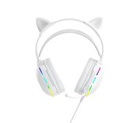 Cuffie da gioco cablate con design a orecchie di gatto microfono con cancellazione del rumore 7 1 Surround Sound Cuffie over-ear per PC Audio Performance Film Musica