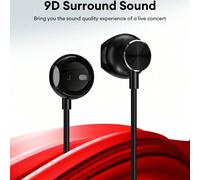 Cuffie da gioco cablate Lenovo TW16 nere, interfaccia da 3,5 mm/Type-C, cavo da 1,2 m, audio surround, bassi profondi, controllo del volume, microfono, comode, compatibili con telefoni, computer, cons