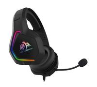 Cuffie da gioco Coolsound G6 con microfono - USB per illuminazione a LED - Archetto regolabile - Cuscinetti auricolari imbottiti - Comandi cablati - Cavo da 2 m