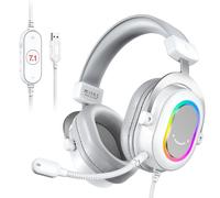 Cuffie da gioco FIFINE RGB con audio surround 7.1/3-EQ/MIC, cuffie over-ear con controllo in linea per PC PS4 PS5 Ampligame-H6W