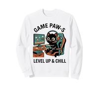 Cuffie da Gioco Game Paw-s Level Up & Chill Cute Cat in Stile retrò Felpa