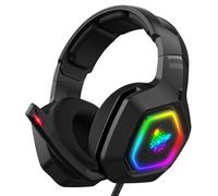 Cuffie da gioco ONIKUMA K10 con microfono, audio surround, luce RGB, regolabili, compatibili con PS5, PS4, Xbox One, Nintendo Switch, PC, iPad,