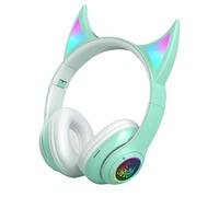 Cuffie da gioco Over Ear - Cuffie wireless V5.0 da 7,68 pollici | Fascia regolabile in schiuma morbida - Cuffie colorate per musica e film con supporto per scheda e cavo audio.