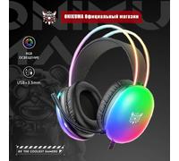 Cuffie da gioco professionali ONIKUMA con illuminazione dinamica RGB cuffie Over-Ear cablate con microfono a cancellazione di rumore per PC