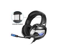 Cuffie da gioco PS4 nere - Cuffie da gioco con controllo del volume del microfono per Xbox One, PC, tablet, iPad, telefono cellulare, MP4
