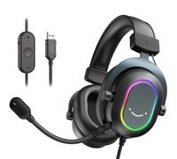 Cuffie da gioco RGB dinamiche Fifine con microfono Cuffie over-ear Suono surround 7.1 PC PS4 PS5 3 opzioni EQ Gioco Film Musica - H6