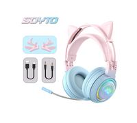 Cuffie da gioco T25 per PC e dispositivi mobili - Sovraurali, con sfumatura dal rosa al blu