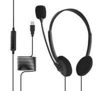 Cuffie da gioco USB con microfono, cuffie sovraurali, cuffie da gioco comode e stabili per tablet, PC, casa, giochi Quando si gira il microfono, o si attiva facilmente l'audio