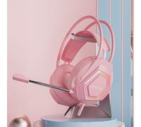 Cuffie da gioco wireless con microfono per PC/laptop, circumaurali con LED RGB, driver da 50 mm, suono surround coinvolgente, microfono con