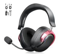 Cuffie da gioco wireless per PC, con microfono a cancellazione del rumore, multi piattaforma, suono surround 7.1, driver da 50 mm, RGB, telaio in alluminio, cuscinetti in memory foam per Xbox, PS5