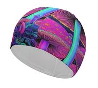 Cuffie da nuoto per adulti con motivo "Trippy Mushroom Universe Planet Art" Cuffie da bagno ad alta elasticità, facili da usare e adatte a molte occasioni