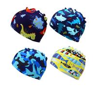 Cuffie da nuoto per bambini da 4 pezzi, cuffie da nuoto con simpatici cartoni animati, cuffie da nuoto per animali, cuffie da nuoto elastiche, accessori per il nuoto