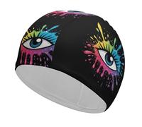 Cuffie da nuoto per donne e uomini con motivo Alien Eye Trippy Painting, resistenti e antiscivolo, per mantenere i capelli asciutti durante il tempo libero.