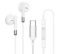 Cuffie di tipo C Auricolari cablati per iPhone 17e 17 16 15 Pro Max Auricolari cablati USB C Auricolare con microfono Controllo del volume Cancellazione del rumore per Google Pixel 10a 10 9 Pro XL