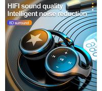 Cuffie dietro la testa, pieghevoli, Bluetooth, leggere, piccole, wireless, sportive, resistenti al sudore, con archetto da collo e microfono.