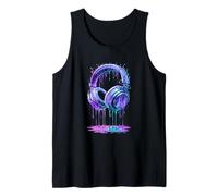 Cuffie DJ Gamer Musica Colorata Vernice Drip Art Canotta