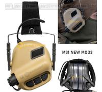 Cuffie Elettroniche EARMOR M31 MOD3 Protezione Rumore Militari Poligono TAN