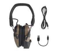 Cuffie Elettroniche per Tiro con Adattatore Bluetooth Wireless, Cuffie Tattiche con Riduzione del Rumore per Protezione Udito al Poligono(Brown)