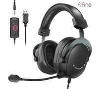 Cuffie FIFINE, jack da 3,5 mm e cuffie USB con audio surround 7.1/controllo volume/interruttore silenzio per PC/MAC/PS4/PS5 Mixer-H9