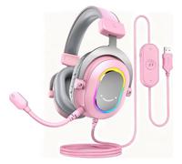 Cuffie Fifine USB cablate Surround Virtual Over Ear Gaming Rosa