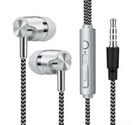 Cuffie Filo Silicone Design Ergonomico Anti-Rumore(silver) | Tecnologia cancellazione rumore, immersione totale, rumori esterni, musica pura