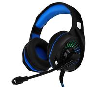 Cuffie Gamer Cablate Jack 3.5mm Microfono Regolabile Luce RGB GM6020 LinQ Nere