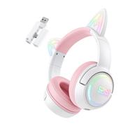 Cuffie gaming ONIKUMA GT838 Bluetooth 5.3 con LED RGB, rosa