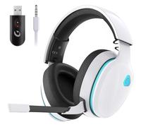 Cuffie Gaming Wireless 2,4 GHz per PC, PS4, PS5, Mac, Switch - Bluetooth 5.2 Con Microfono Staccabile - Jack Audio 3.5 mm per Cuffie Cablate