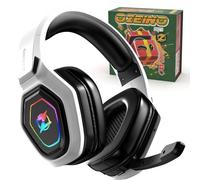Cuffie Gaming Wireless per PC/Ps5/Ps4, Regalo di Natale per giocatori, 2,4GHz Wireless+5.3 Bluetooth, Cuffie con Microfono 7.1 Qualità Audio Senza Perdita di Bassa Latenza, Durata di Oltre 30+ Ore