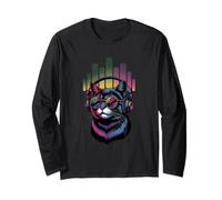 Cuffie gatto con sfumature per amanti della musica Street Art Style Maglia a Manica