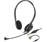Cuffie Genius HS-200C con cavo USB per ufficio, microfono e adattatore nero
