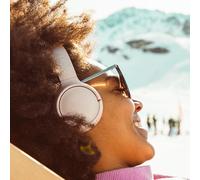 Cuffie ibride con cancellazione attiva del rumore, bassi profondi, wireless, circumaurali Bluetooth, ideali per viaggi e ufficio a casa (rosa)