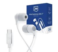 Cuffie In-Ear - 3MK - USB-C - Bianco - Resistenti al sudore - Kit vivavoce