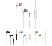 Cuffie in-ear cablate - Auricolari a diaframma | Audio con riduzione del rumore in TPE, cuffie scure che si illuminano sulla pelle, ad alta fedeltà e coinvolgenti esperienze di ascolto stereo con cavo