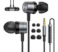 Cuffie in-ear con isolamento acustico con microfono, auricolari jack da 3,5 mm cablati con controllo del volume compatibili con Samsung, Android, MP3, la maggior parte dei dispositivi audio da 3,5 mm